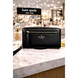 Kate Spade New York Chester Street Neda Pebble Leather Zip Around Wallet Black